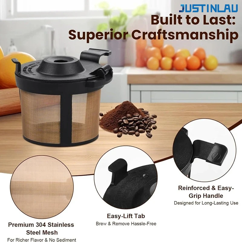 JUSTINLAU Coffee Filter Mesh for Ninja PB051/PB040/PB041ST Food-Crade Stainless Steel Filter Basket Reusable Coffee Accessories