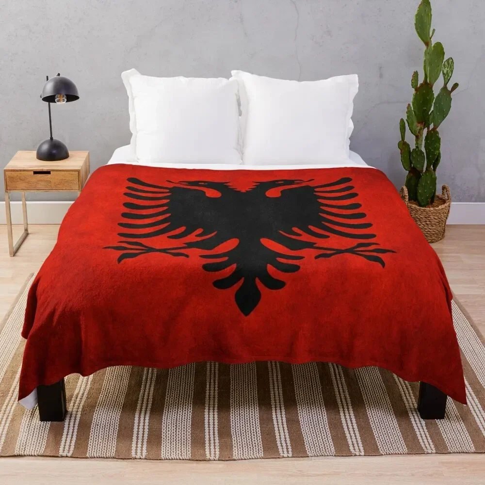 Albania | Albanian Flag | National Flag of Albania Throw Blanket Bed linens Decorative Throw Beautifuls Blankets