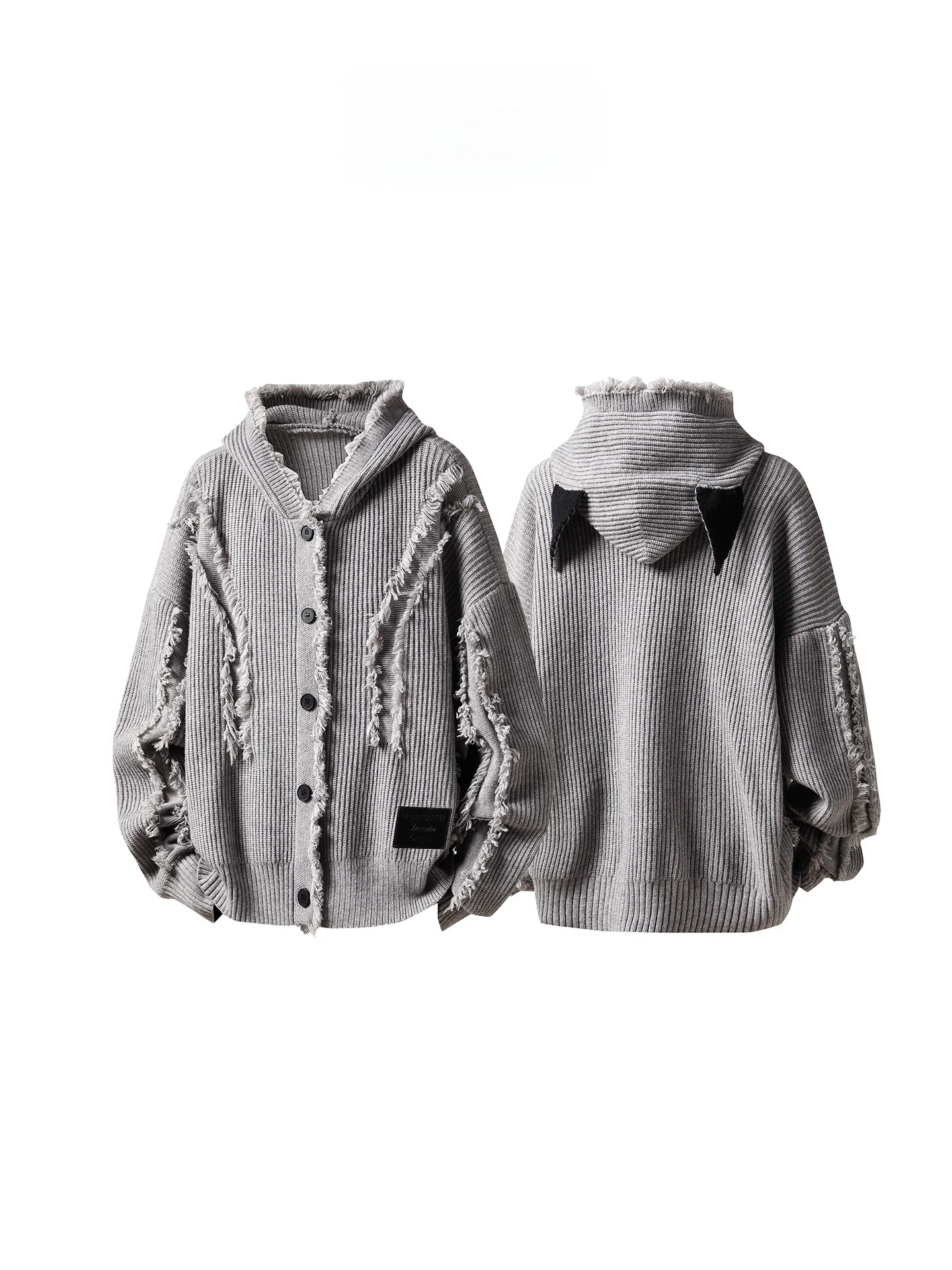 

Free Center American Sle Women's Knitted Loose Coat with Tassel Autumn Winter Heavyweight Couple's Open Cardigan