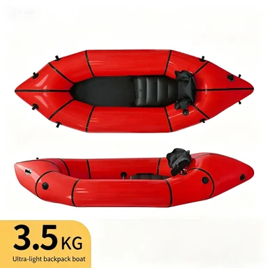 Factory Direct TPU 1-Person Ultra-Light Packraft, Portable Inflatable Kayak for Outdoor Water Sports & Drifting, Wholesale