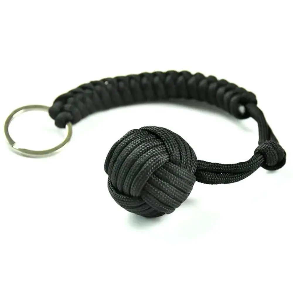 Hand-Woven Self-Defense Umbrella Rope Versatile Lightweight Monkey Fist Steel Ball Aging-Resistant Durable Survival Key Chain - view 4