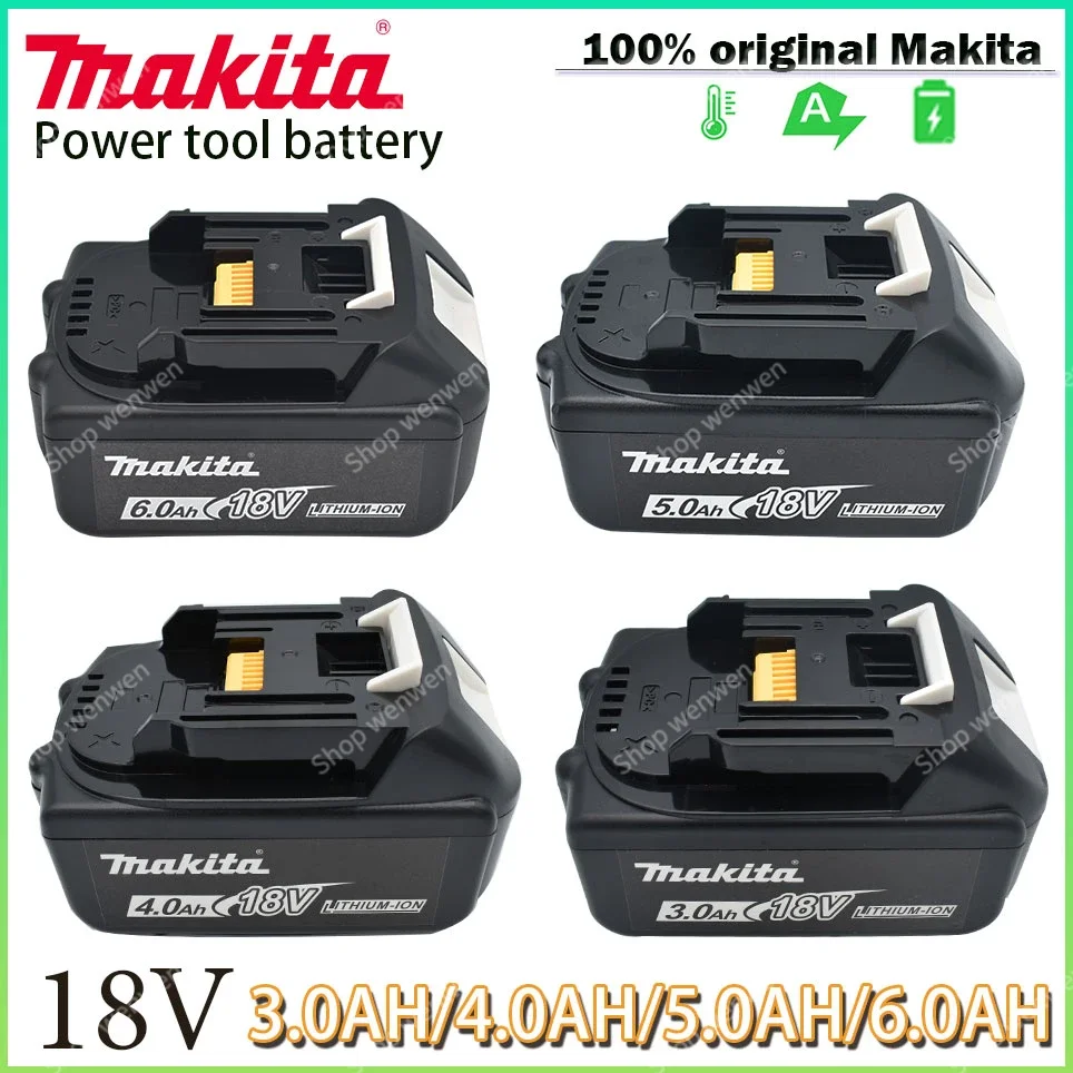 

100% Original 18V Makita 3.0/4.0/5.0/6.0Ah Rechargeable Power Tool Battery With LED Lithium-ion Battery BL1860B BL1830 BL1850