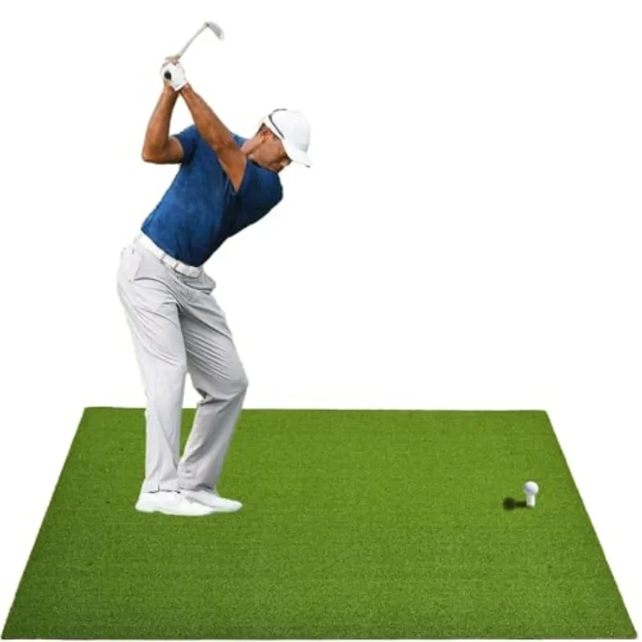 

Golf Mat 5x4ft, Golf Hitting Mats for Indoor/Outdoor Practice, 21mm Dense Elite Artificial Hitting Training Mat, High-Elasticit