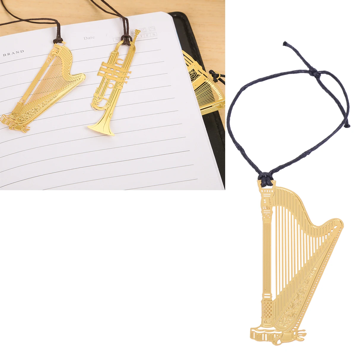

6 Pcs Metal Musical Instrument Bookmarks Premium Creative Gifts Readers Students Teachers Music Lovers Elegant Markers