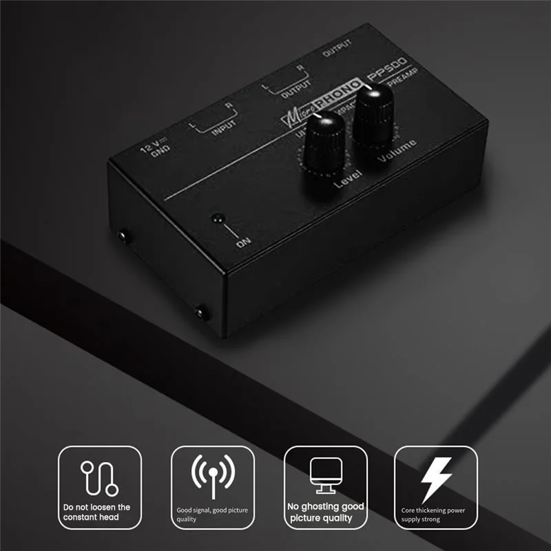 

A43Z-PP500 Ultra-Compact Phono Preamp Pre Amp Preamplifier With Level Volume Control EU Plug