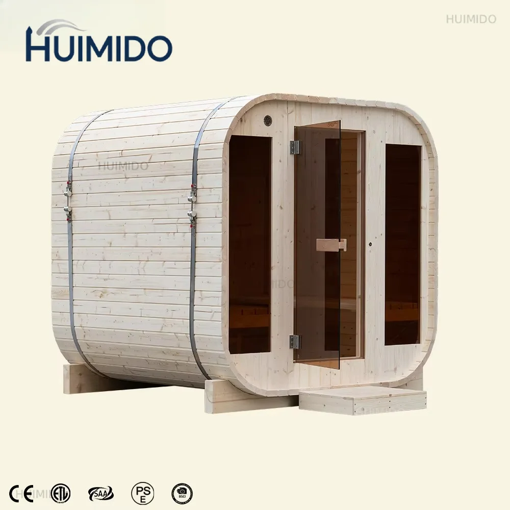 Solid pine outdoor sauna room can be customized wooden factory direct wholesale square sauna room