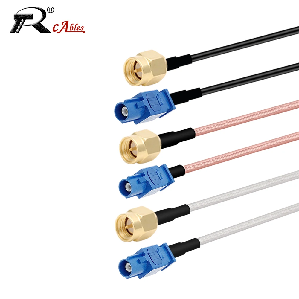 15cm 20cm fakra c plugue macho para sma macho antena de extensão gps rf coaxial rg316 rg174 cabo trança jumper para vw assento benz ford