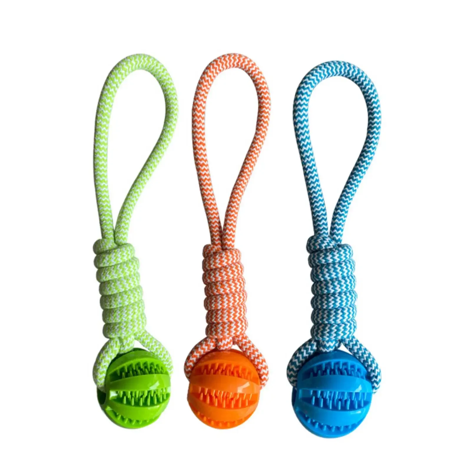 3-Farbiger Hunde-Spielball aus Bissfestem Baumwollseil, Handgehaltener Leckerli-Ball zur Zahnreinigung und Interaktiven Bildungsaufgaben – Detail 2