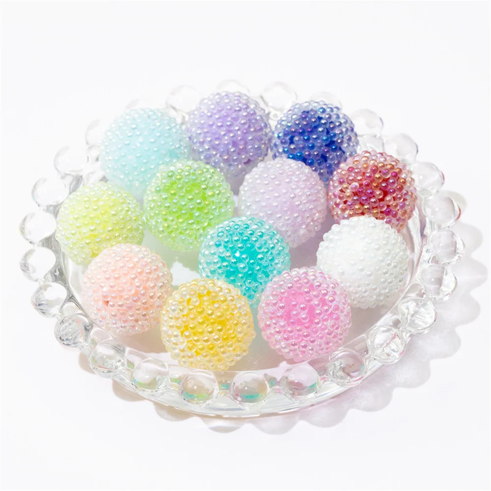 SW20 Sugar Transparent Jelly Through-hole Bead Bubble Mobile Phone Chain Keychain Female DIY Jewelry Loose Bead