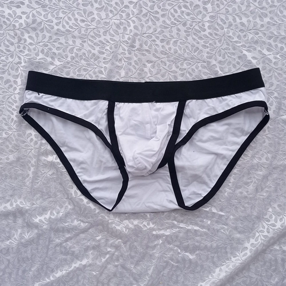 

Brand New Men Briefs Panties Breathable Triangle Brief Underwear Cotton Blend Elastic G-String Bikini Ice Silk