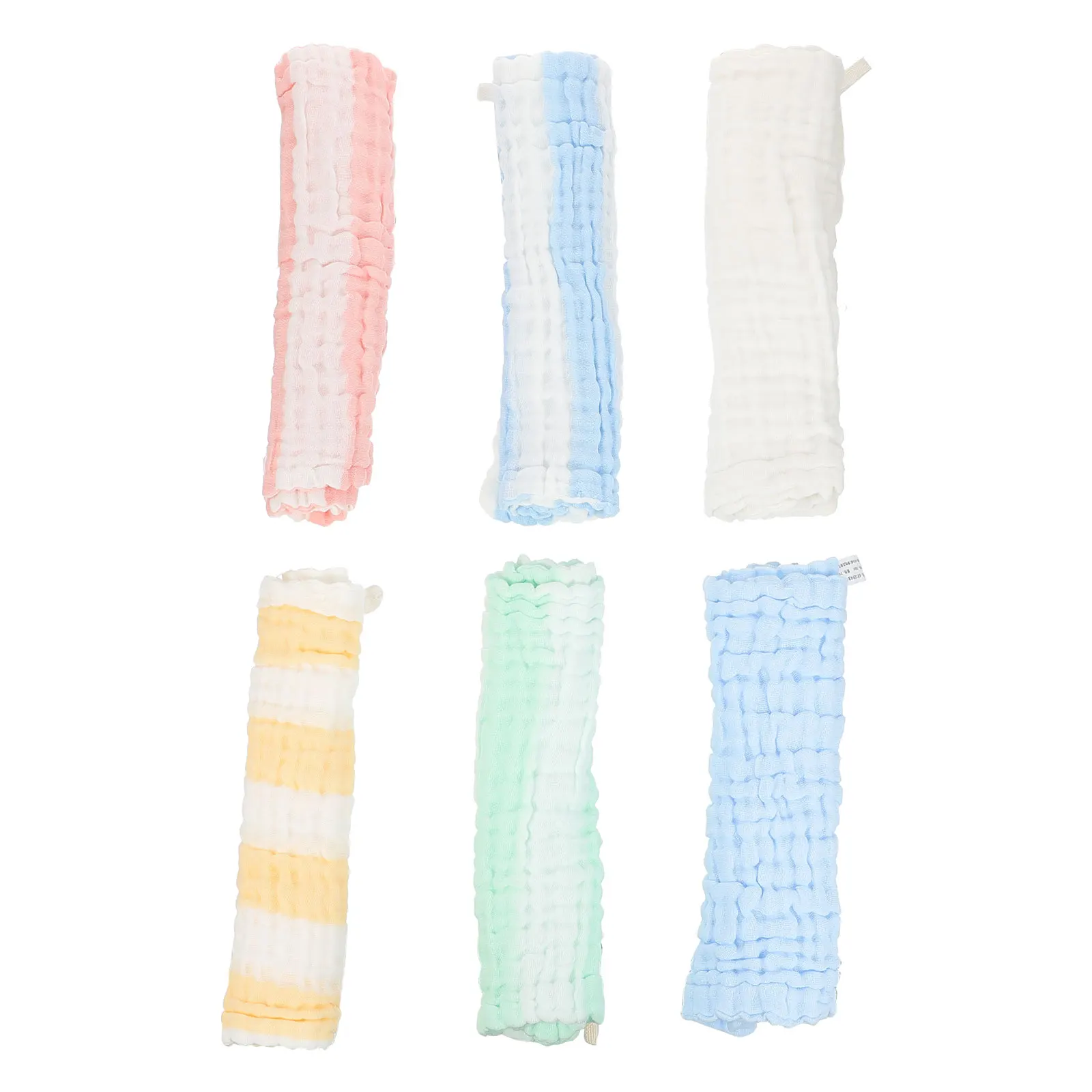 

6 Pcs Baby Saliva Towels Muslin Cotton Washed Bibs Newborn Soft Absorbent Infant Back Sweat Portable Childlike Breathable sweaty