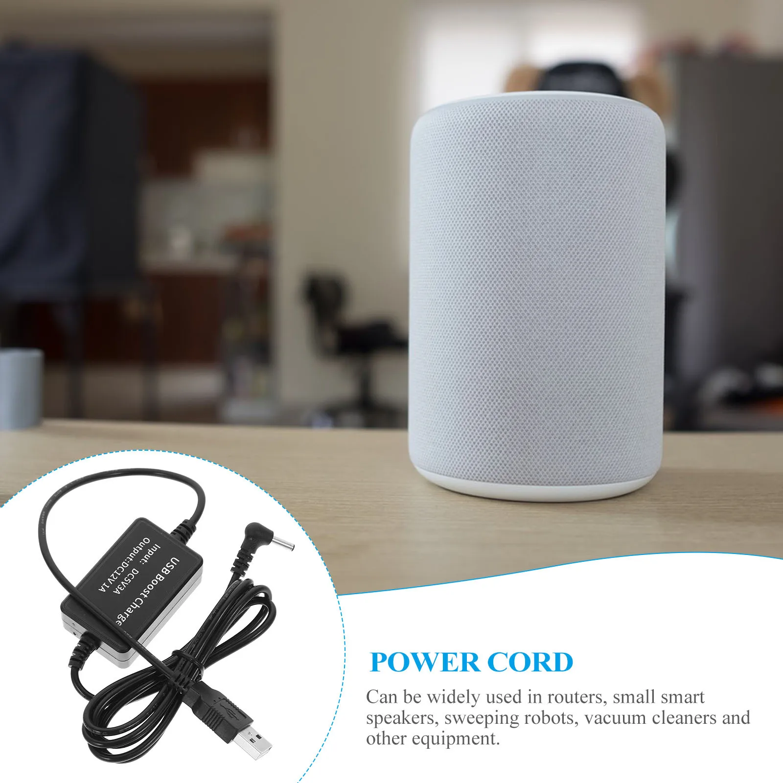 

USB to 12V Boost Converter Compact Portable USB Voltage Step Up Adapter Dc Power Cable for Routers Speakers Robot Vacuums Stable