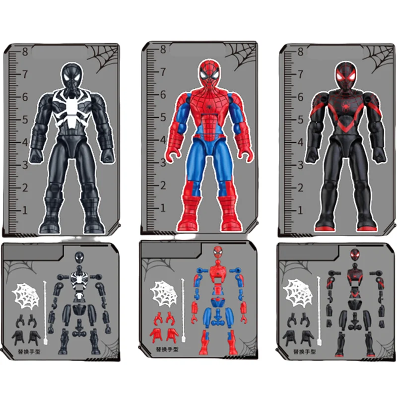 Novo homem aranha figura milhas morales veneno verde goblin estatueta médico polvo coletar figura de ação modelo brinquedos crianças presentes