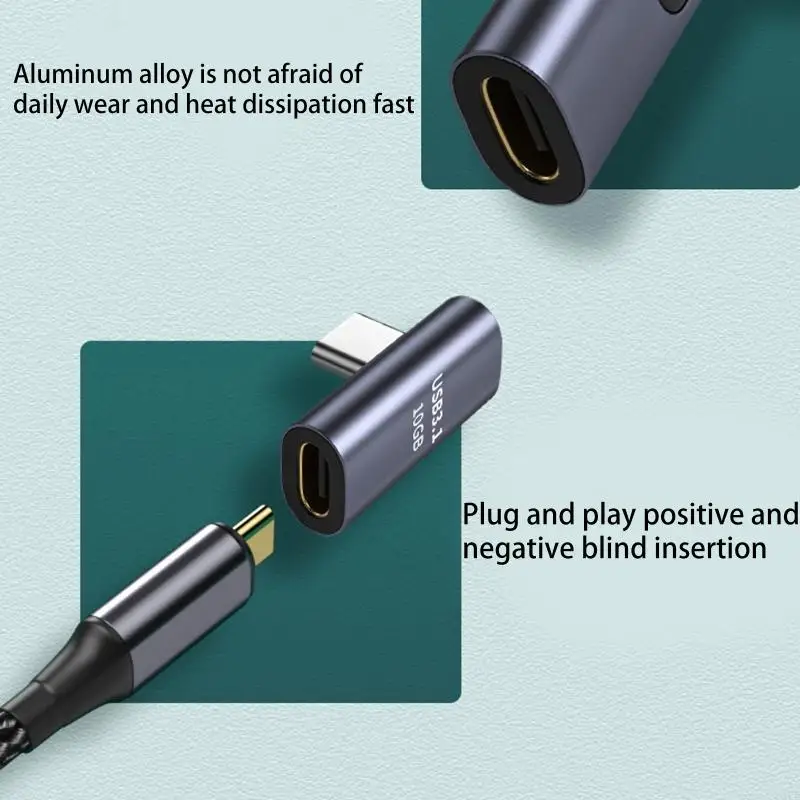 C1FE 90 درجة USB C محول 90 درجة يمين الزاوية الموسع 3.1/10GBPS انخفاض النوع