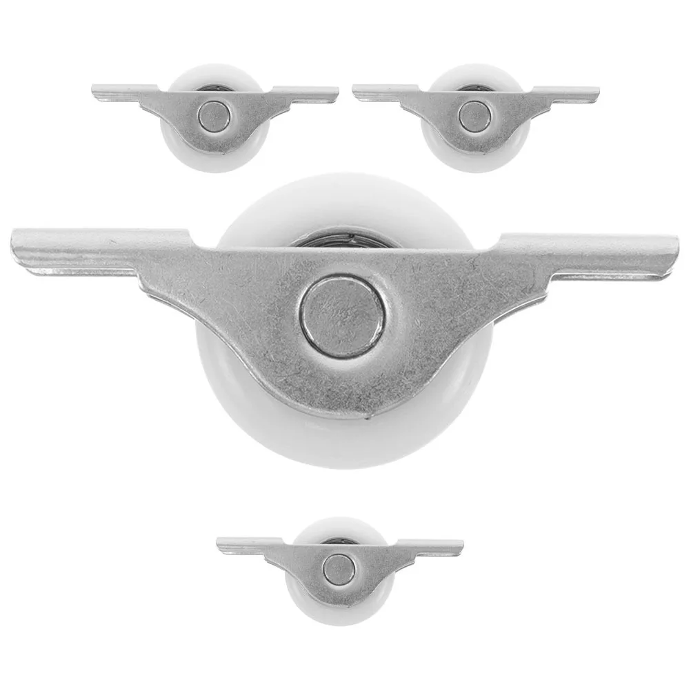 

4pcs Door Window Pulleys For Furniture Wardrobe Cupboards Closet Steel Smooth Rolling Wheels U-Shaped Groove Design Sliding