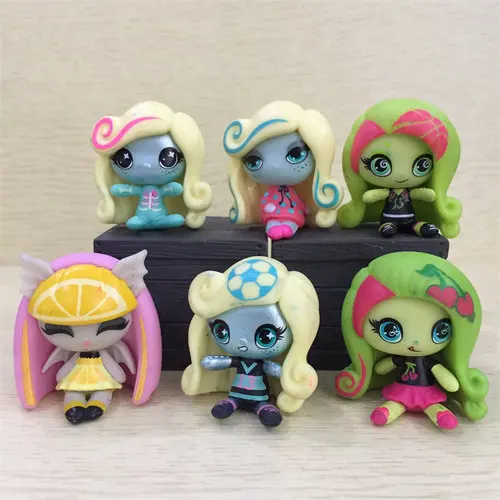 5/10 pz Monsters High Minis Anime Action Figures bambola Draculaura franky Stein clawdin lupo Cleo regalo per bambini modello giocattoli