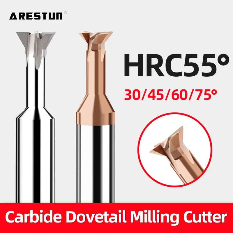 Carbide Dovetail Milling Cutter 45 60 75 Degree CNC Tools For Metal Machining Tungsten Steel End Mills Chamfer Milling Cutters