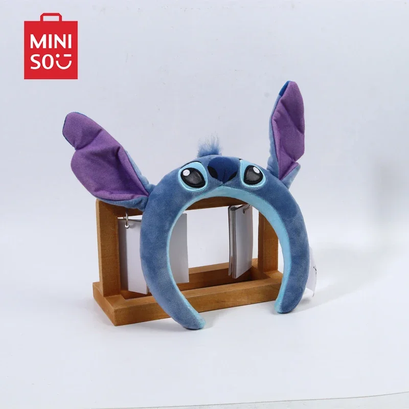 Fashion Bizarre Stitch Style Headband Wash Up Cartoon Children's Hair Clip Plush Soft Blue Cute Long Ears Decorate Student Gifts