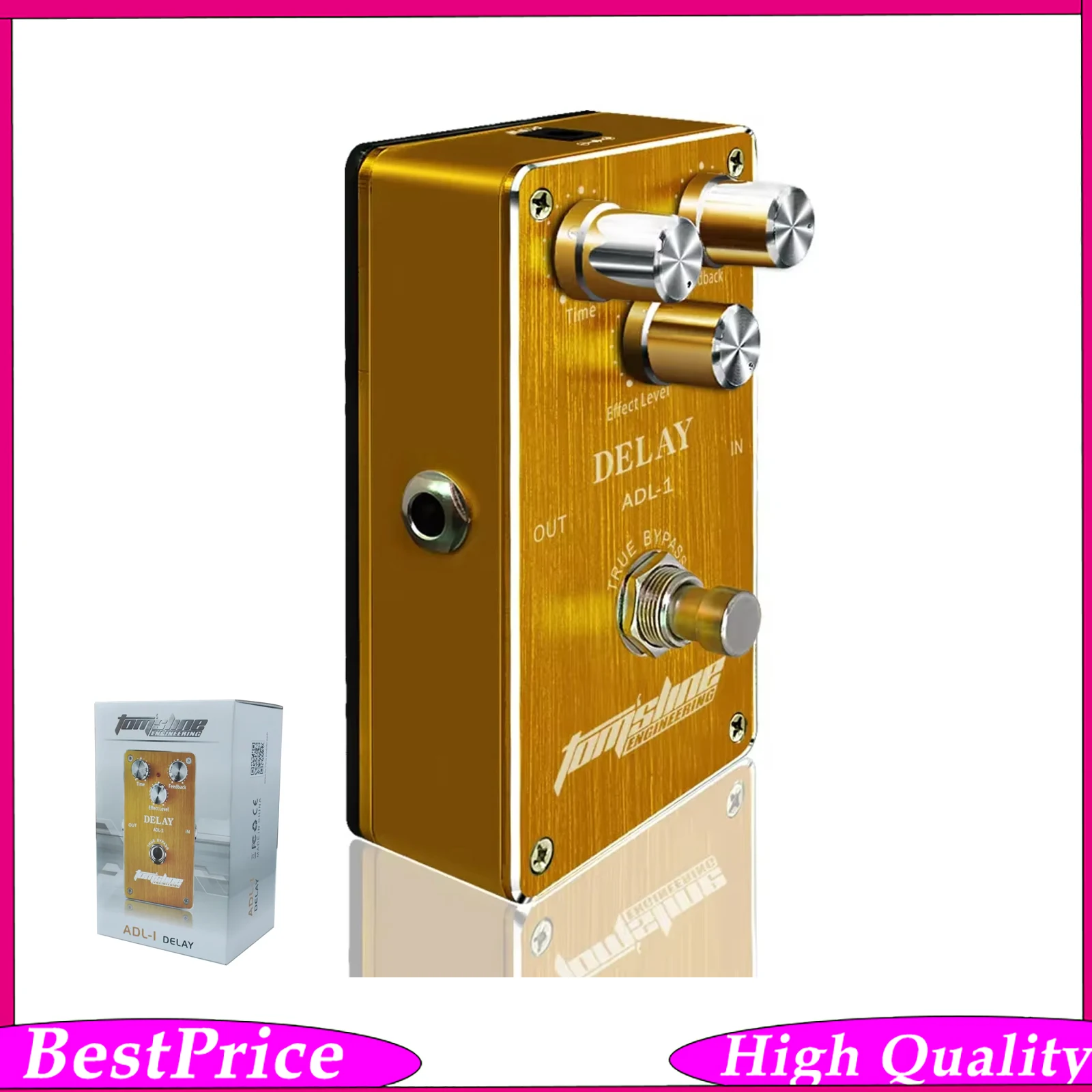 Aroma ADL-1 Electric Guitar Delay Effect Pedal True Bypass Aluminum Alloy Housing Guitar Parts & Accessories
