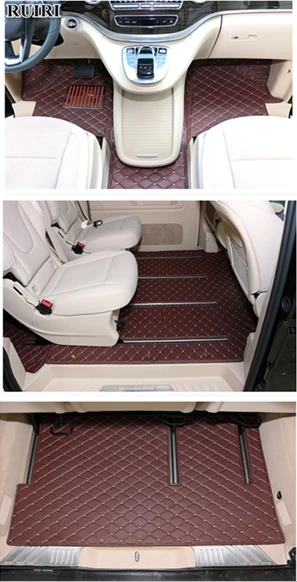 Best quality! Custom special car floor mats for Mercedes Benz V 220 d 7 8 seats 2024-2014 waterproof carpets rugs for V220d 2022