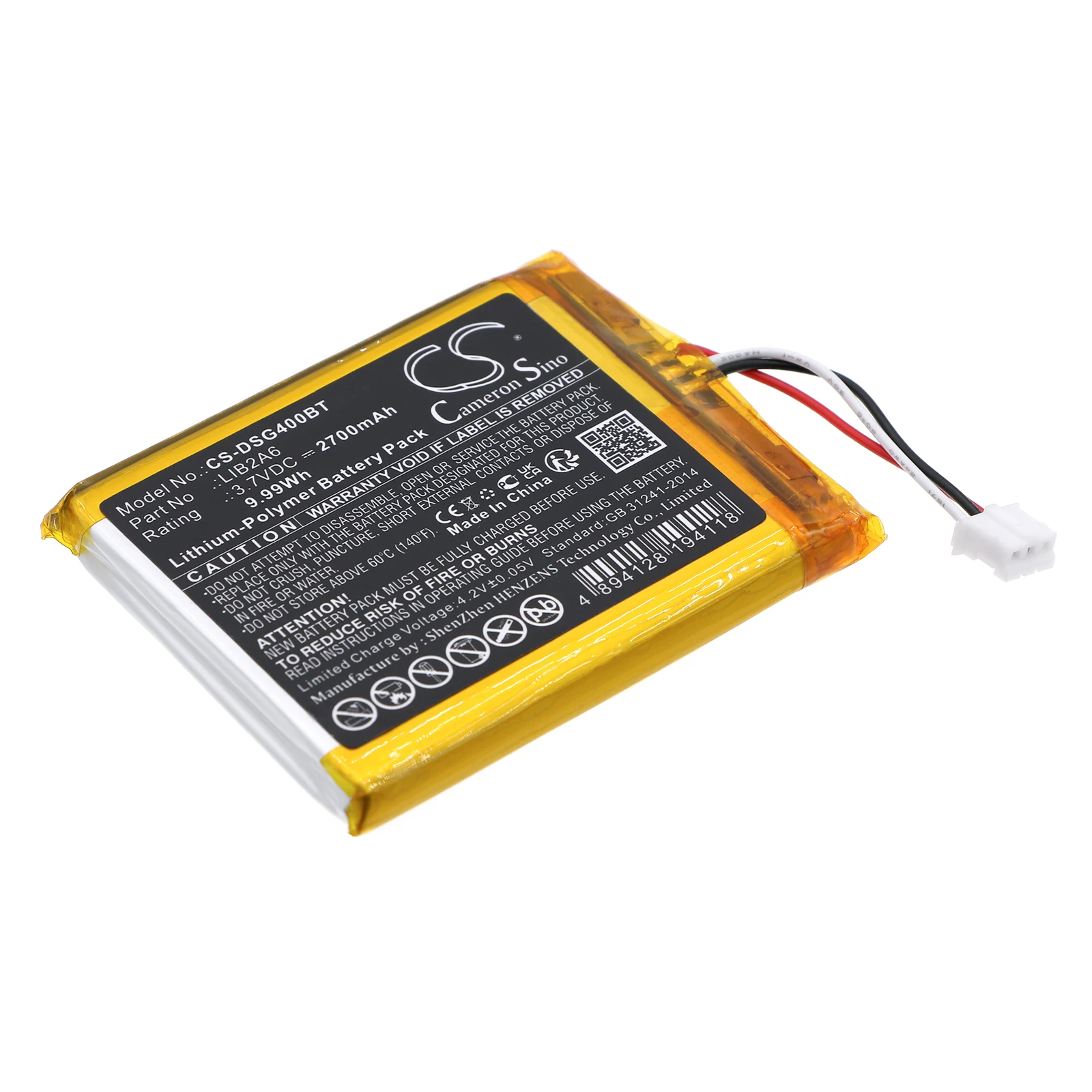 

CS Replacement Battery For Visonic BGS-220,B3G-220,Transmitter VLE-320 LIB2A6 2700mAh / 9.99Wh Alarm System
