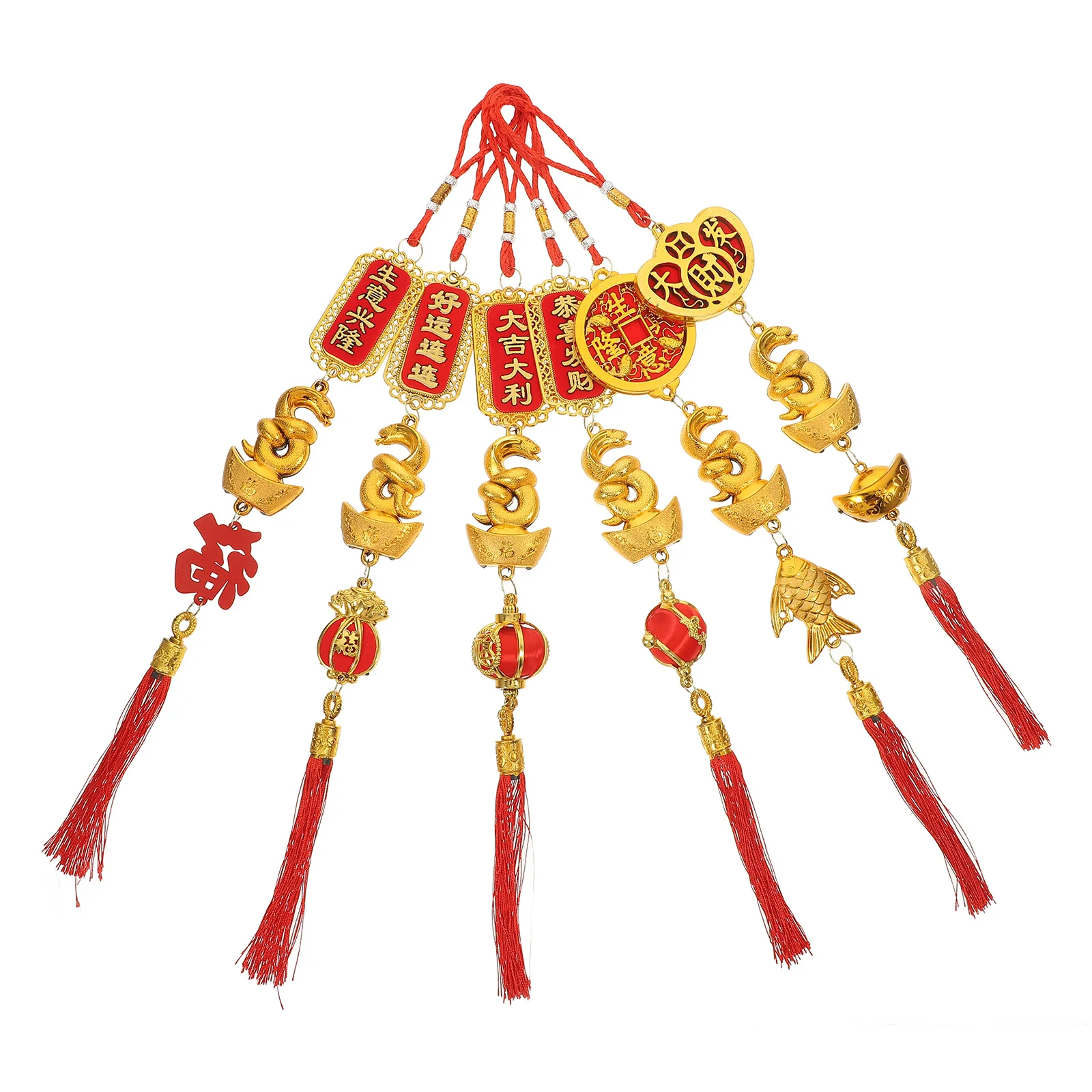 

6 Pcs Spring Festival Pendant New Year Decorations Car Home Hanging Adornments Lucky Chinese Style Bonsai naments Year Gifts