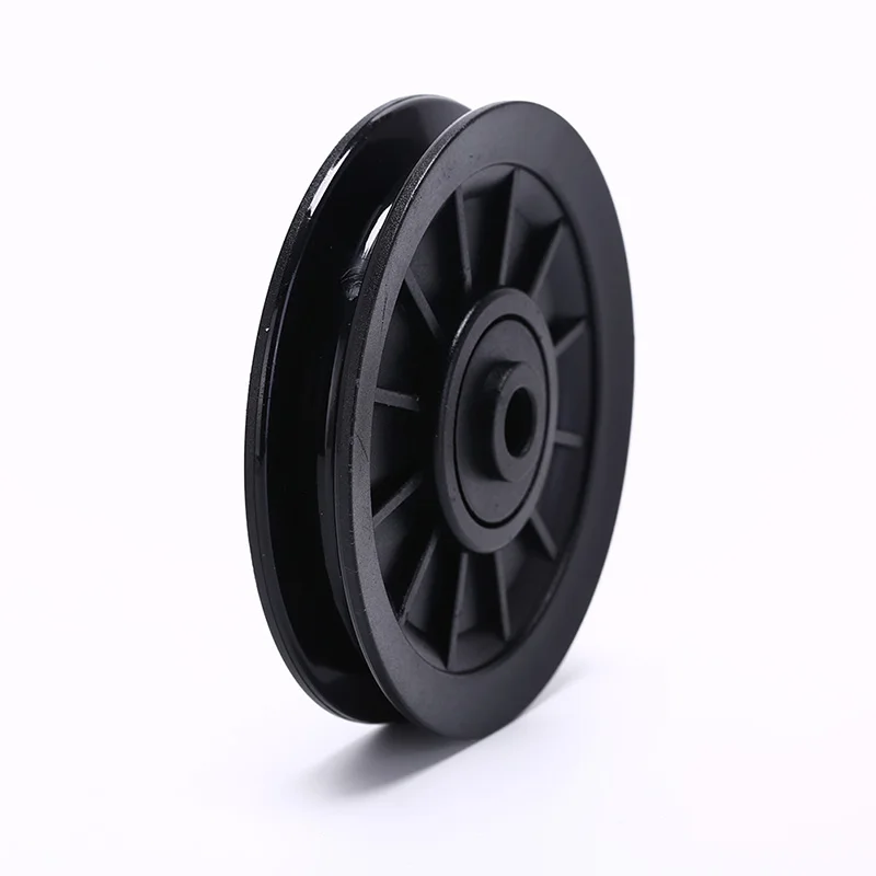 New Wearproof Nylon Bearing Pulley Wheel Cable Gym Fitness Equipment Part Universal Black 90mm