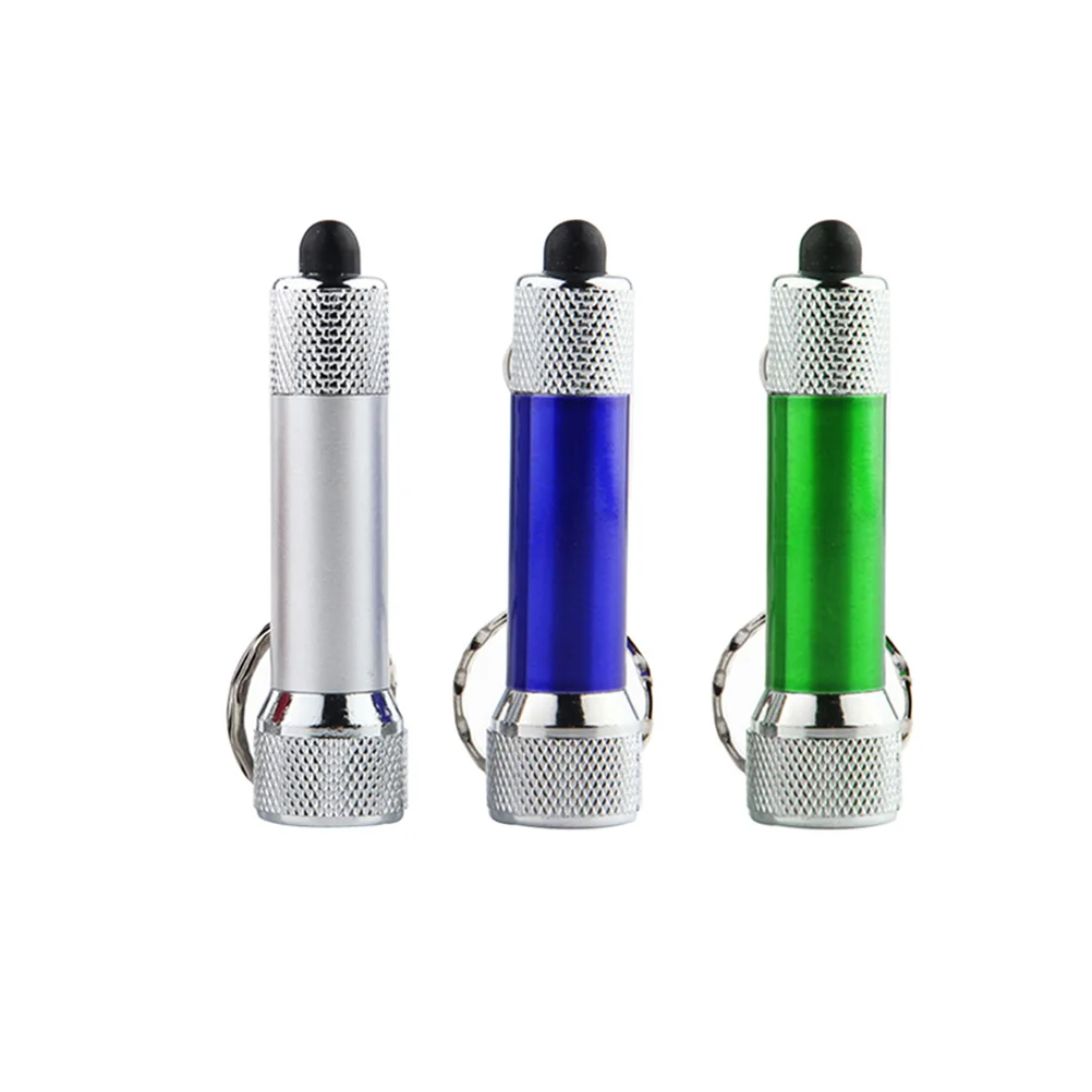 10 قطعة مصباح ليد جيب صغير المفاتيح سبائك الألومنيوم الشعلة المحمولة للتعتيم الطوارئ 3 بالطاقة مفتاح مصباح مصمم على شكل حلقة #5