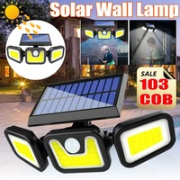 LED COB Solar Flood Light Outdoor Motion Sensor Strong Power LED Garden Wall Split Lamp Waterproof 3 Working Modes Lights