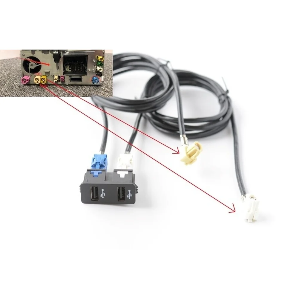 For BMW Dual USB Socket Adapter Cable for EVO and NBT Main Units 84109376437 Compatible with 1 2 3 4 Series X1