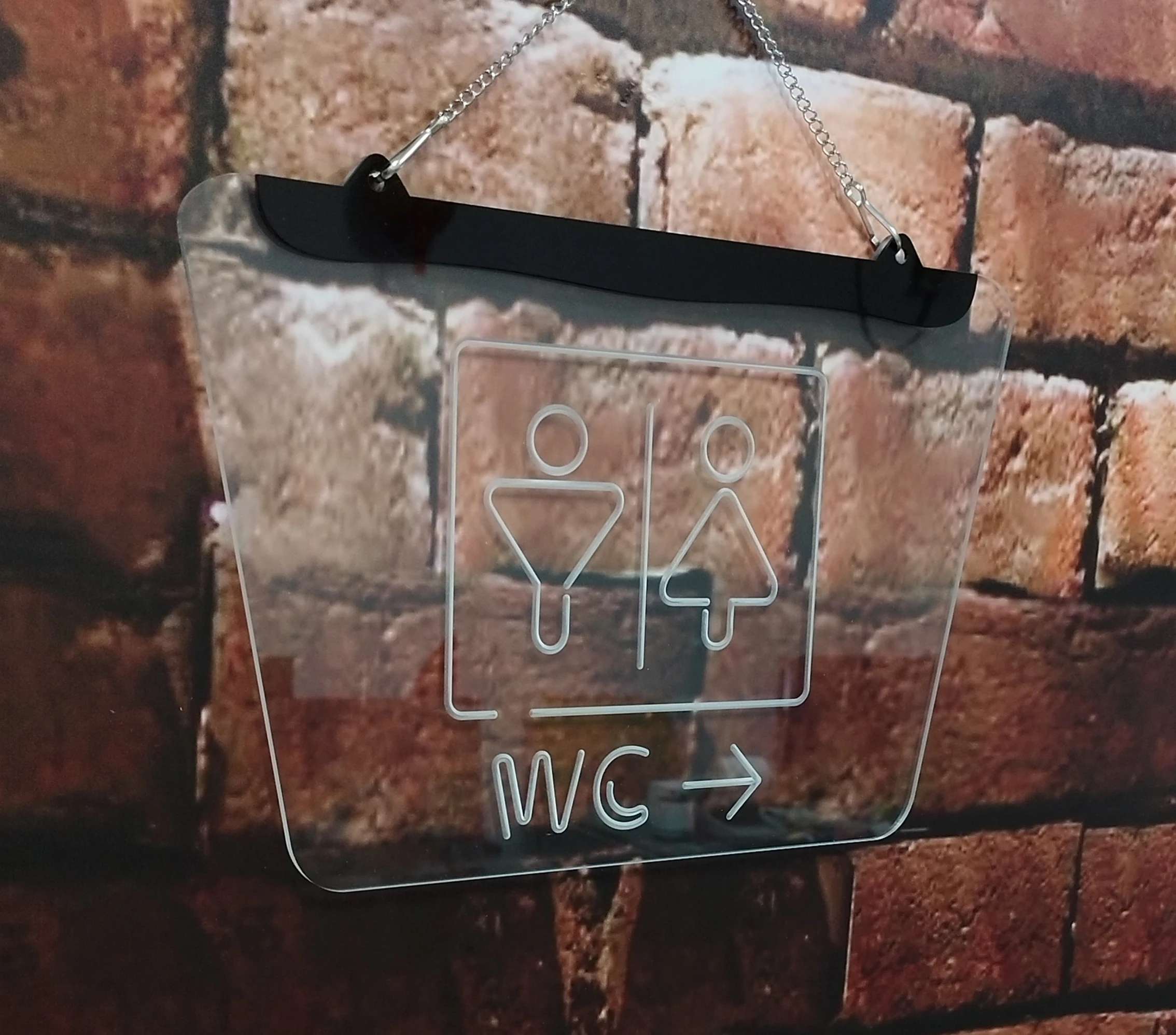 تعرض المرحاض العام للمرحاض علامات النيون، ديكور المنزل، جدران مضيئة داخلية، فن باللونين الأحمر والأزرق، 20*30، لمتجر الغرفة