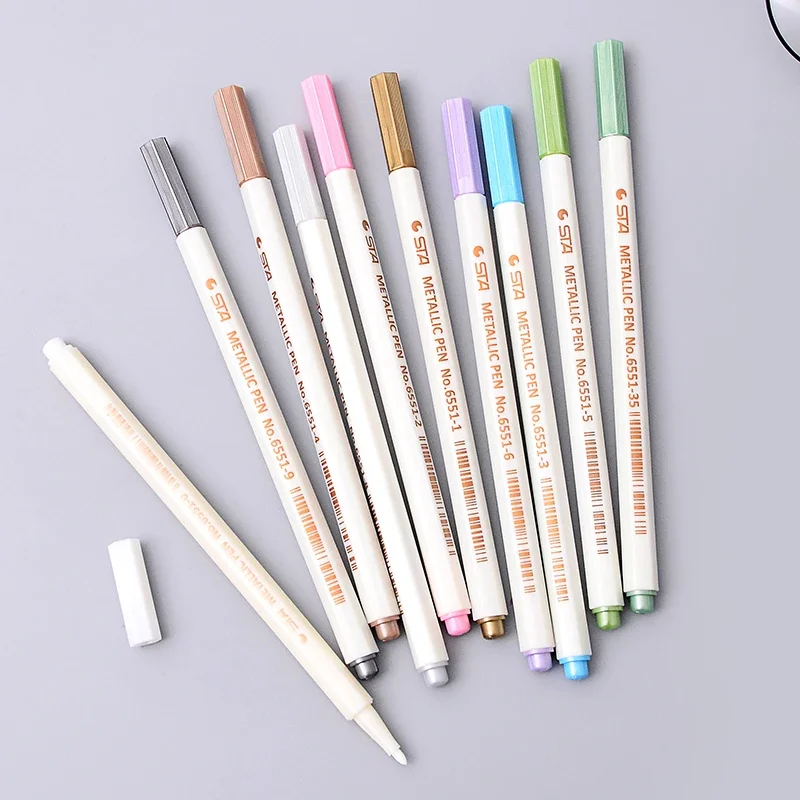 Colored Ink Pen Art Marker Pen for Scrapbook Photo Album Drawing Watercolor Gel Pens Office School Stationery Supply