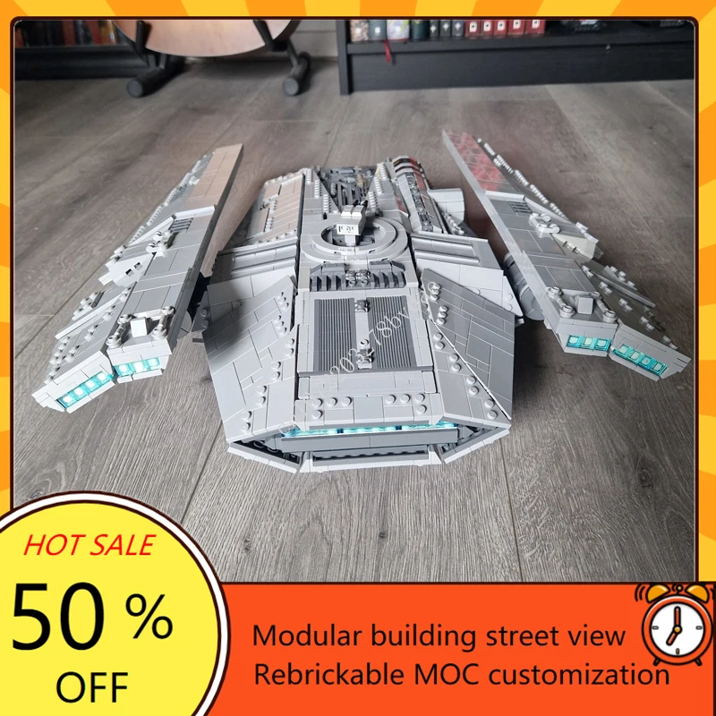 3013 pçs cena de filme clássico MOC-185663 navio de guerra design nave espacial quebra-cabeça personalizado arquitetura diy crianças presente aniversário