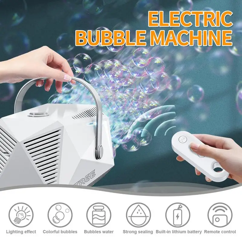 Bubble Machine Durable Automatic Bubble Blower Remote Control Bubble Maker Toys for Birthday Indoor Outdoor summer games