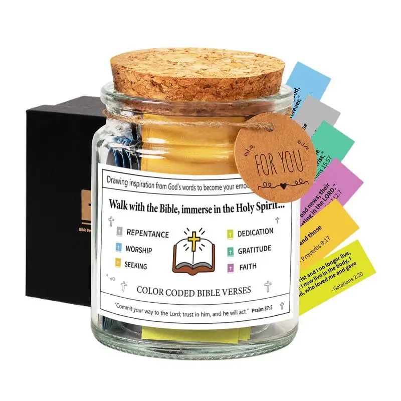 Different Moods Bible Notes Handmade Christian Colorful Bible Jar Glass Best Wishes Notes Devotional Notes Jar Bible Jar