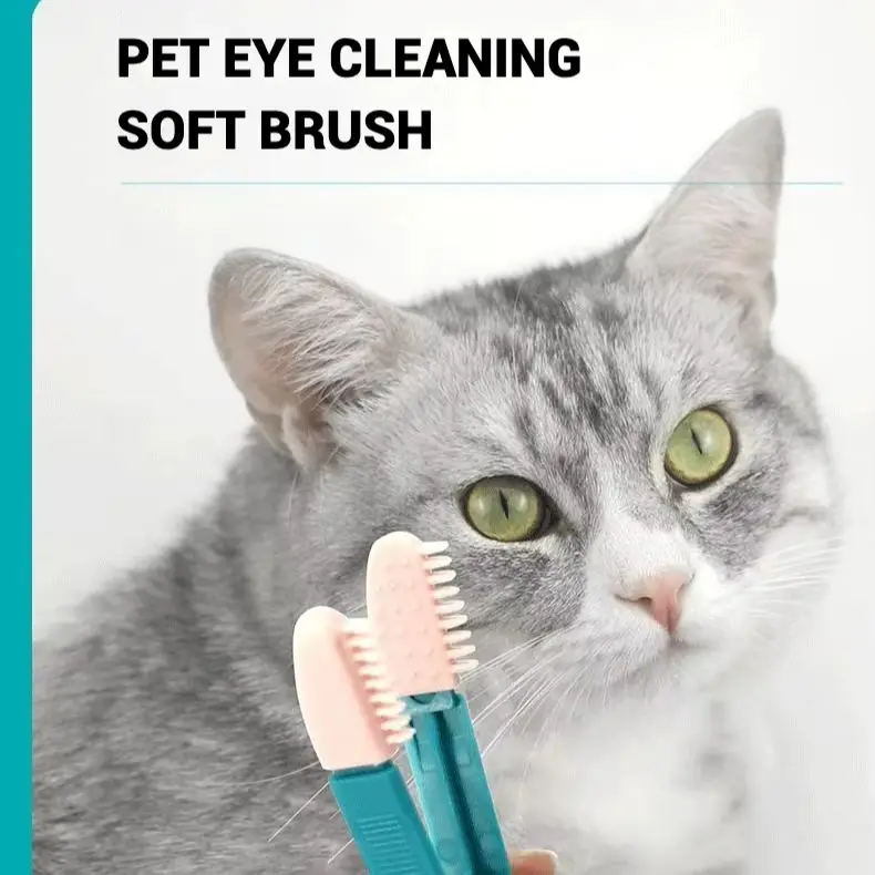Soft Silicone Pet Eye Cleaning Brush for Cats Gentle Grooming Tool with Ultra Soft Bristles And Secure Locking Design Pet Suppli
