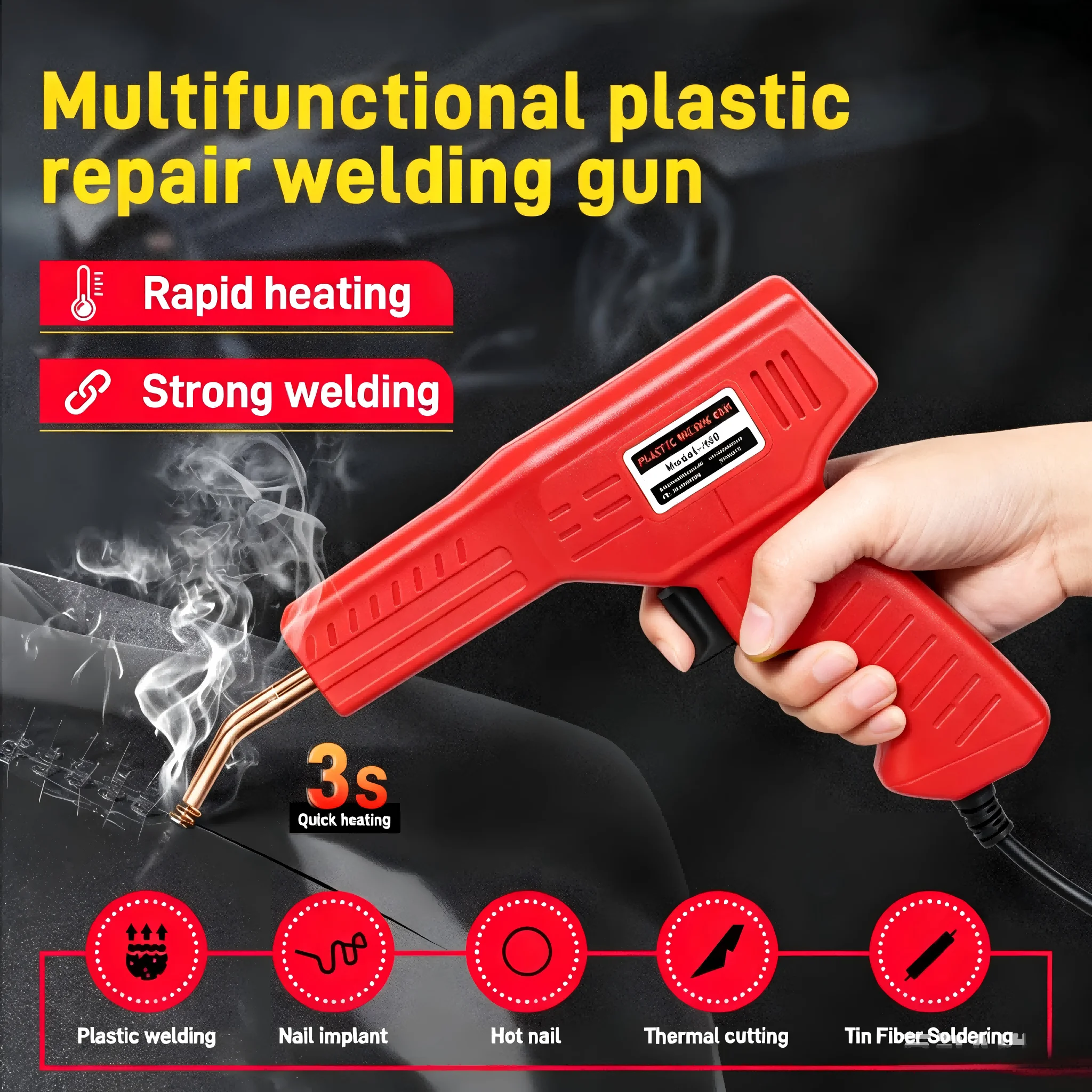 4 In 1 Hot Staple Gun Plastic Welder Repair Kit With Assorted Staples For Car Bumper Kayak Broken Plastic Parts Welding Fix