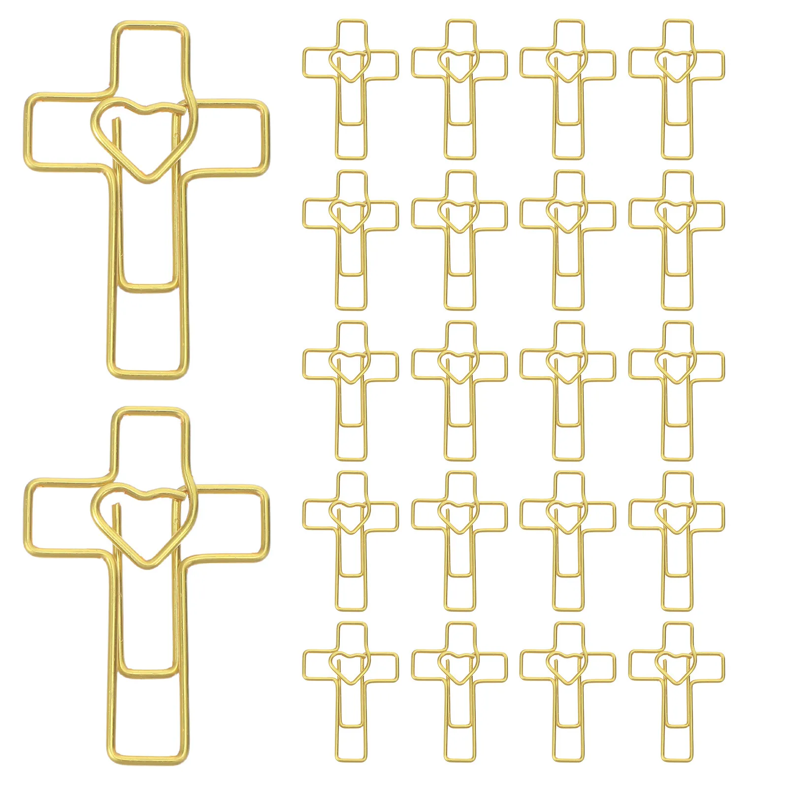 

100 шт. металлических скрепок в форме сердца и креста, закладки для Библии, принадлежности для христианского дневника, декоративные зажимы