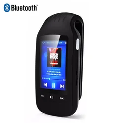 HOTT MP3 Player with Clip Bluetooth for Sport Music Lossless Sound Support TF Card FM Radio Recorder Stopwatch Pedometer (Black)