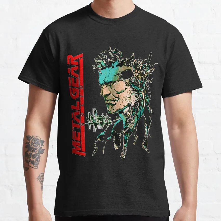 2025 Classic Metal Gear Solid 2: SONS OF LIBERTY Island Maker Men's Solid Color Snake Fox Hunting Game Cotton Round Neck T-shirt - view 2