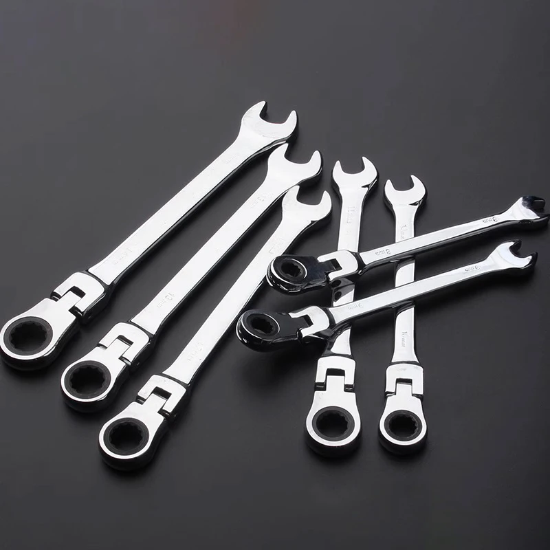 Multifunctional 8-24mm Activities Ratchet Wrench - Flexible and Reversible Dual-Purpose Adjustable Spanner for Car Repair