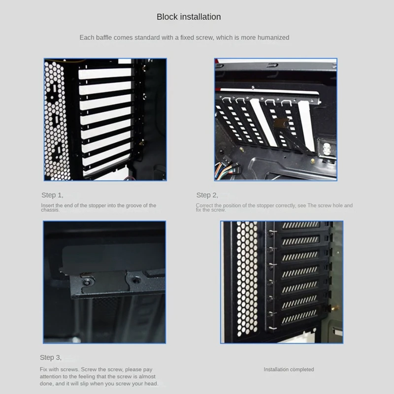 5Pcs PCI Slot Cover Cover Dust Filter Blanking Board Cooling Fan Dust Filter Ventilation PC Computer Case with Screws