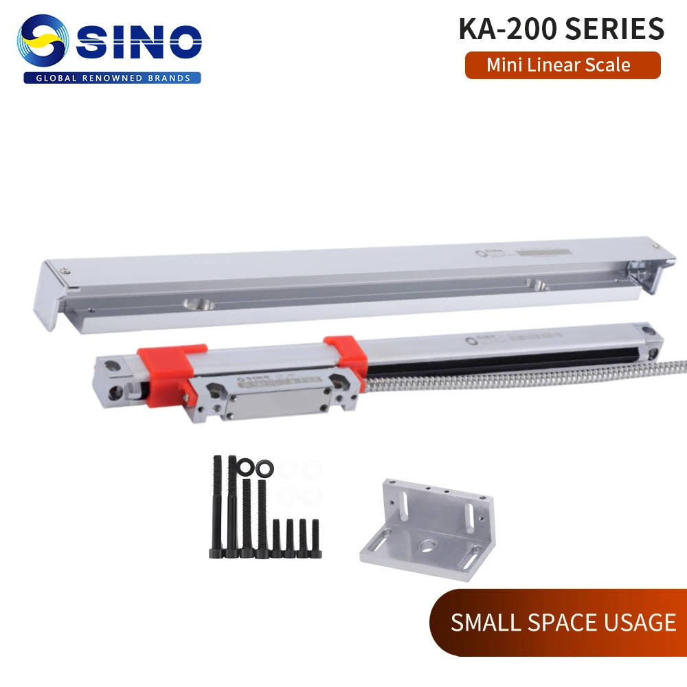 SINO KA-200 Mini Linear Scale KA200 30 40 50 60 70 80 90 100 110mm 0.005mm TTL 16mm*16mm Thin Grating Ruler Optical Encoder
