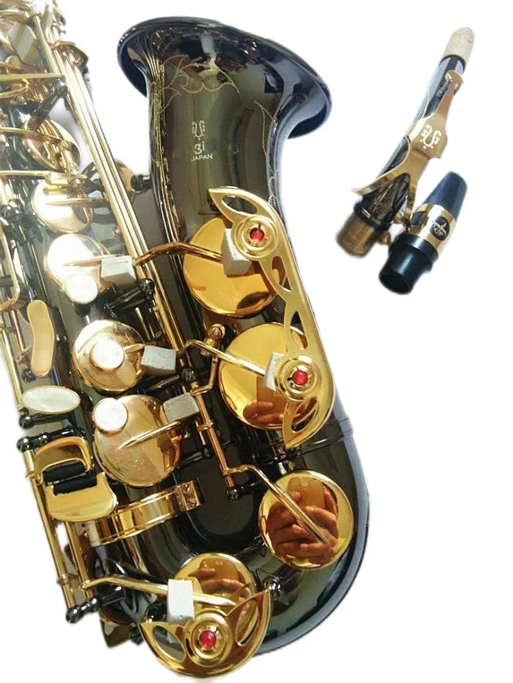 Japan A 991 Alto saxophone play Professional Black Nickel Gold Key Sax very beautiful Musical Instruments Real picture hard boxs