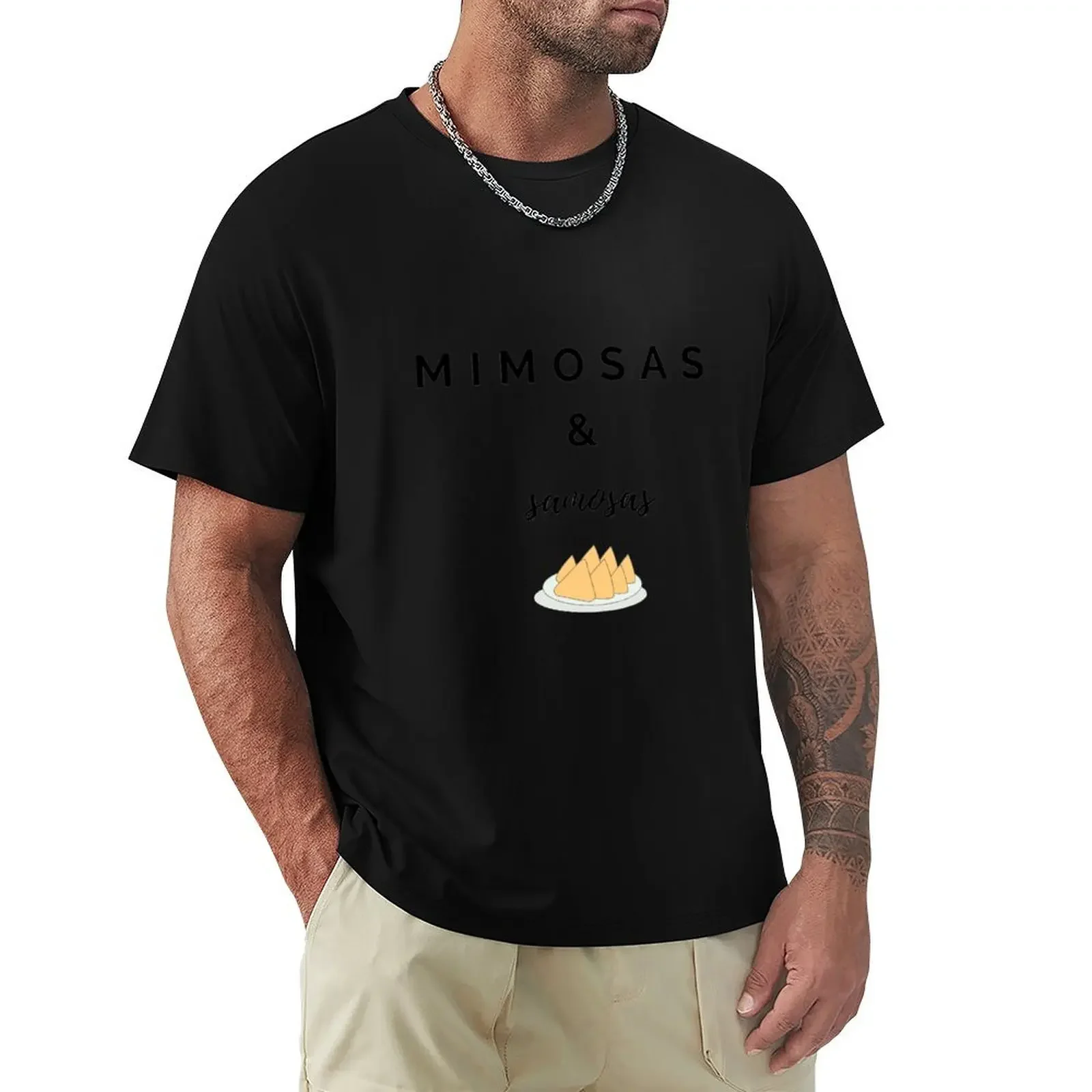 

Mimosas & Samosas | Indian, Desi Culture T-Shirt street wear graphic t shirts mens graphic t-shirts big and tall