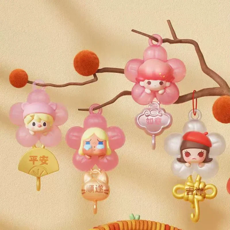 Genuine Pop Bean New Year Series Mini Doll SP Labubu Molly Cute Action Figures Pendent Ornament Kids Birthday Gift Collection