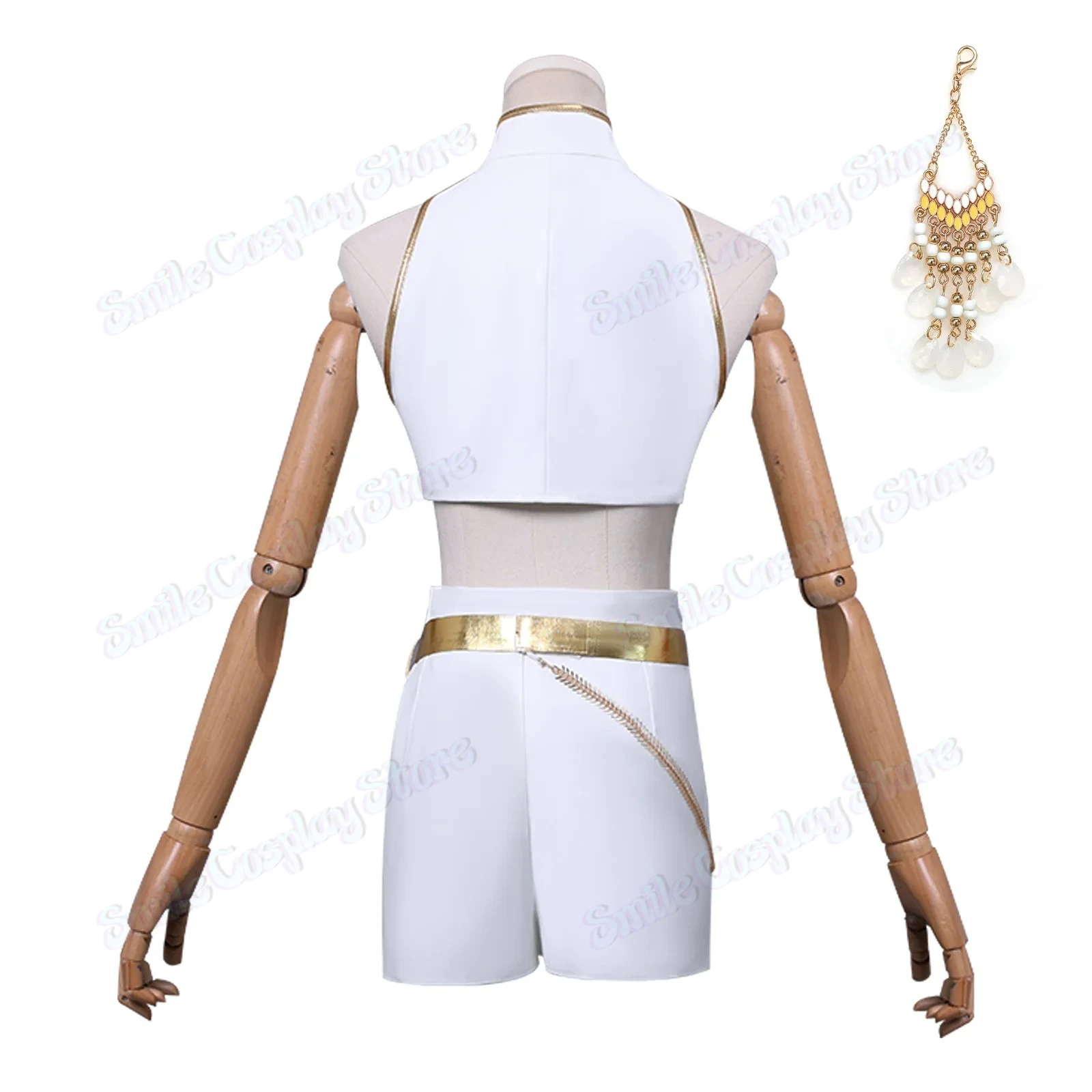 ルミホワイト PU 制服コスプレアニメ KPop 衣装ウィッグ女性クリスマスハロウィンパーティー服