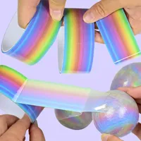 Rainbow Ball Rolling Glue Decompression Sticky Tapes Relaxing Toy Sticky Ball Handmade DIY Crafting Making Colored Ball Tapes