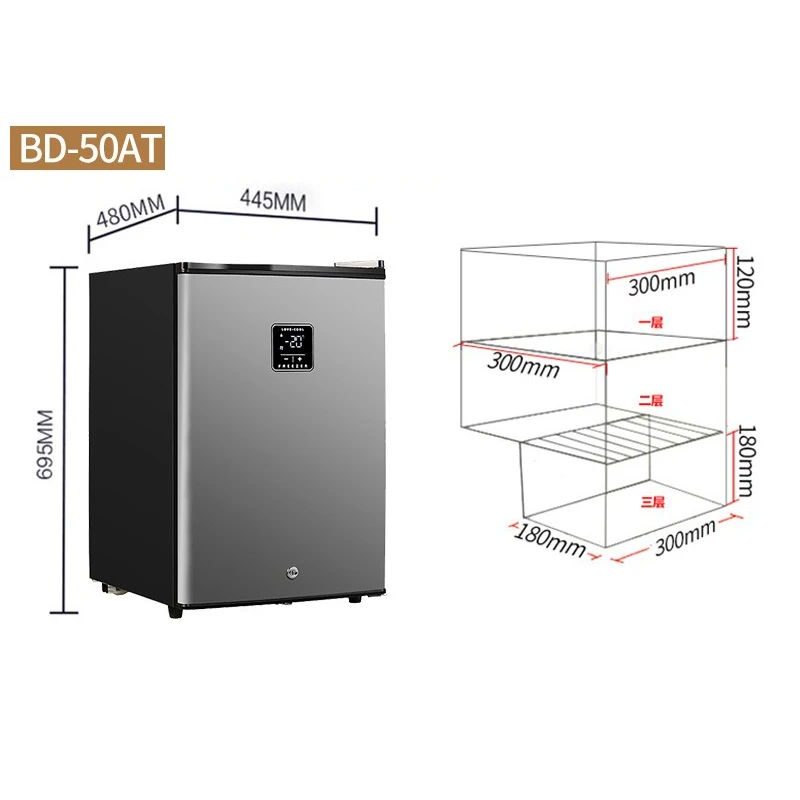 ตู้แช่แข็งแนวตั้งขนาดเล็ก BD-30/50AT ตู้เย็นลิ้นชักประหยัดพลังงานในครัวเรือน
