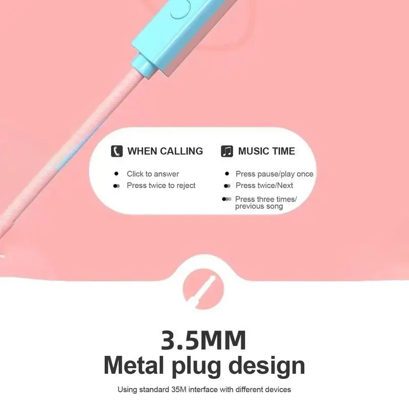 Wired Headphones For School Computer Headphones Cute Plug In Headphones Wired Earbuds For School With Earplugs